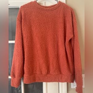 Wonderly Studio. Orange fuzzy sweater. Size small. NWT.